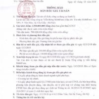 Thông báo bán đấu giá tài sản là Tài sản cố định, công cụ dụng cụ thanh lý